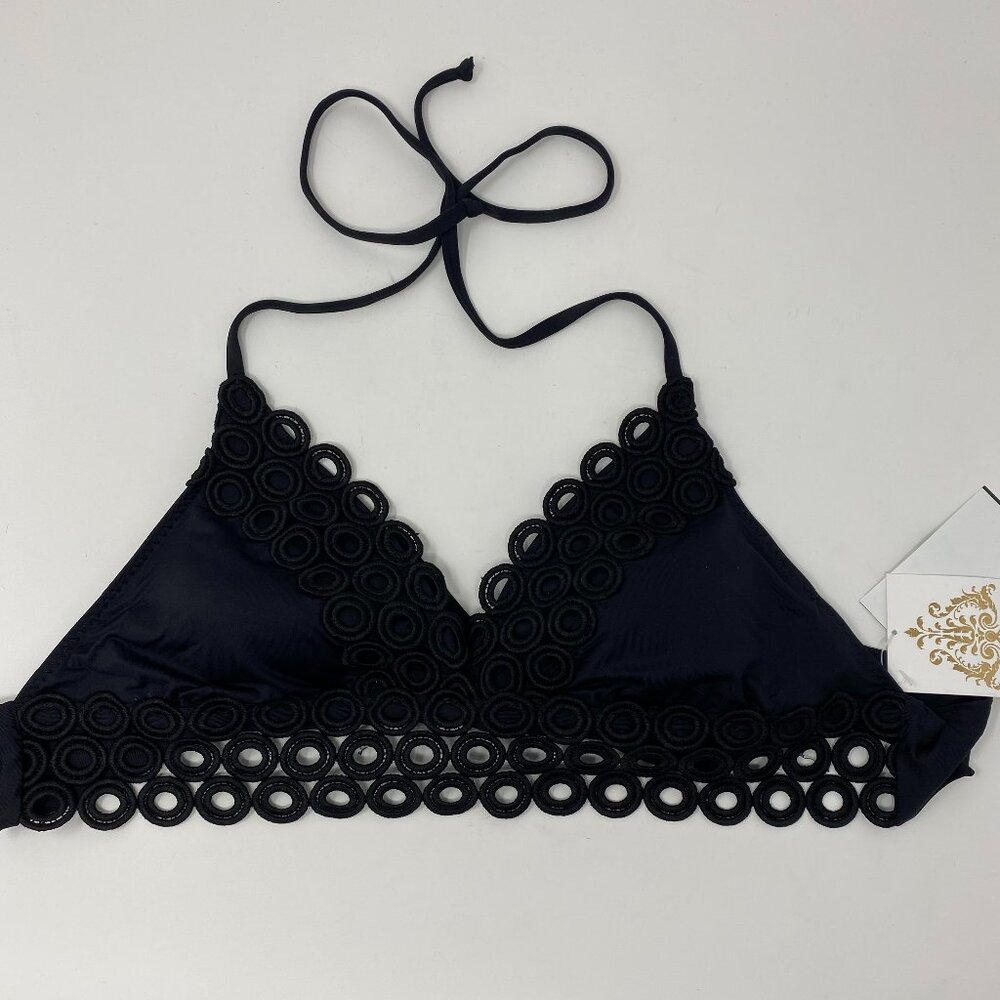 NEW becca by rebecca virtue black bikini swimsuit top 583177